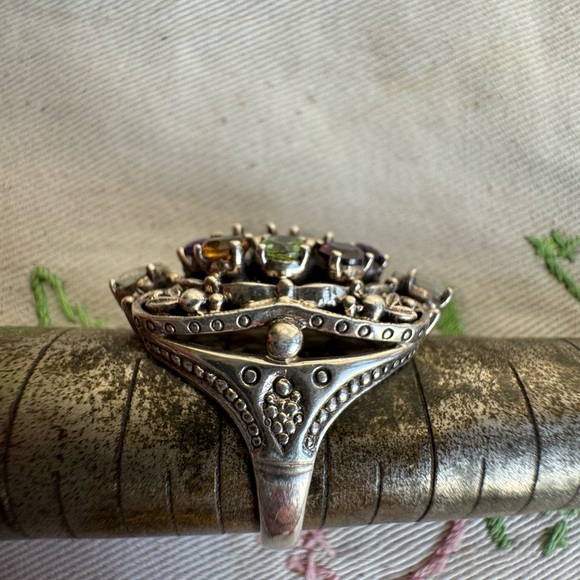 Designer Nicky Butler Elegant Multi-Color Gemstone Sterling Silver Ring - Picture 6 of 8